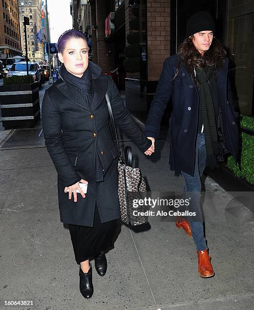 Kelly Osbourne and Matthew Mosshart are seen in Midtown on February 4, 2013 in New York City.