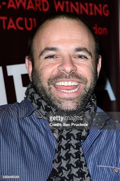 Ryan Beange of "Rayguns Look Real Enough" attends the press night for Siro-A show, described as Japan's version of the Blue Man Group at Leicester...