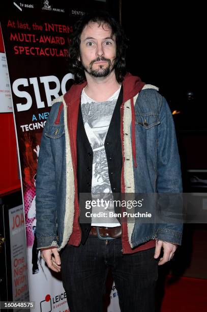 Paul Flannery of "Ray Guns Looks Real Enough" attend the press night for Siro-A show, described as Japan's version of the Blue Man Group at Leicester...