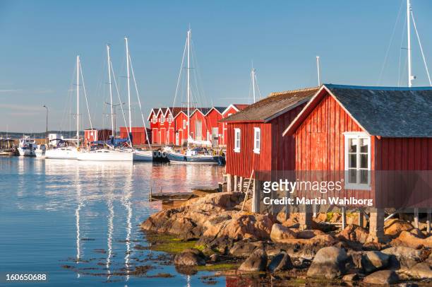 idyllische knippla marina. bohuslän, schweden - schweden stock-fotos und bilder