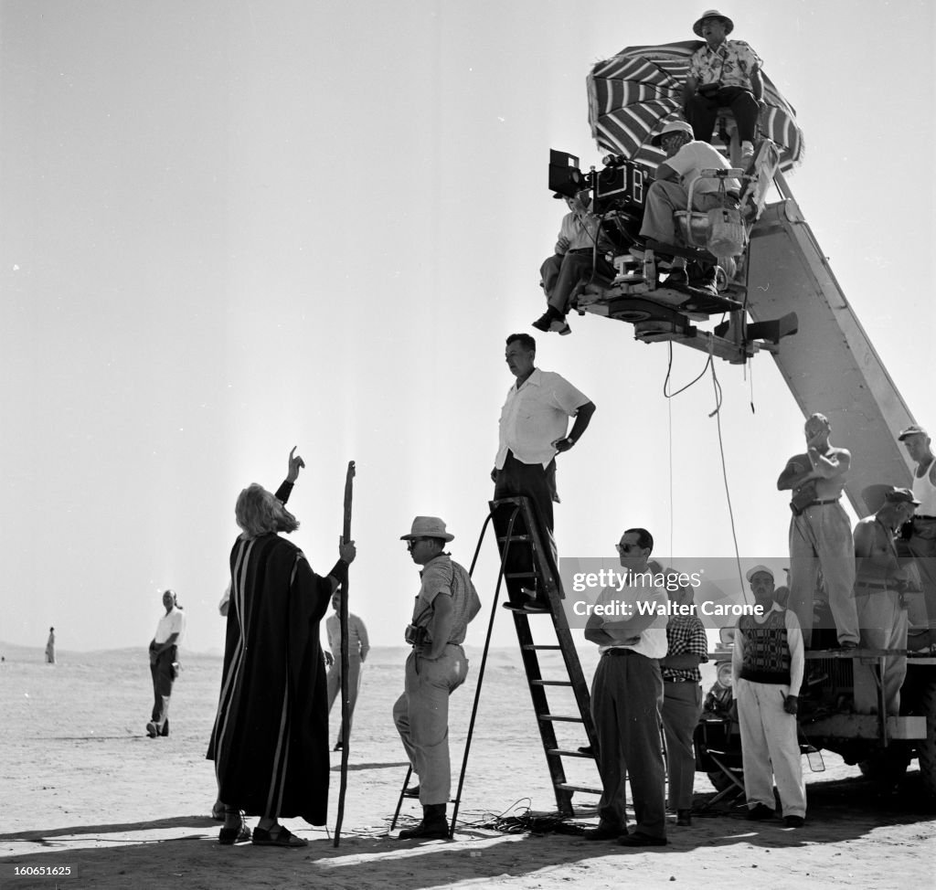 Shooting Of The Film 'Les Dix Commandements' By Cecil B De Mille