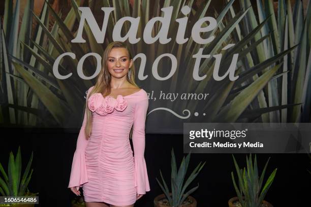 Irina Baeva poses for a photo during the presentation of the soap opera `Nadie Como Tu´ at Televisa San Angel on August 10, 2023 in Mexico City,...