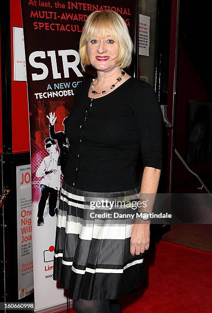 Actress Hattie Hayridge attends the press night for Siro-A show, described as Japan's version of the Blue Man Group at Leicester Square Theatre on...