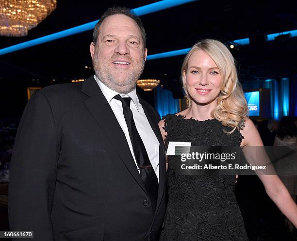 Producer Harvey Weinstein and actress Naomi Watts attend the 85th Academy Awards Nominations Luncheon at The Beverly Hilton Hotel on February 4, 2013...