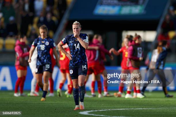 Jackie Groenen of Netherlands shows dejection after the team's 1-2 defeat and elimination from the tournament following the FIFA Women's World Cup...