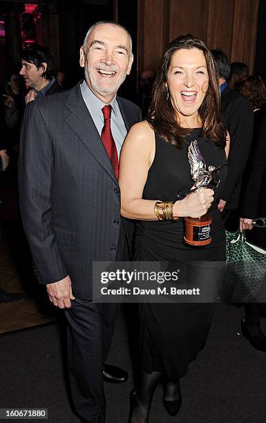 Michael G. Wilson and Barbara Broccoli, winners of Film of the Year for 'Skyfall', attend the London Evening Standard British Film Awards supported...