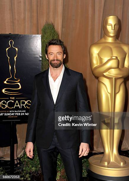 Actor Hugh Jackman attends the 85th Academy Awards Nominations Luncheon at The Beverly Hilton Hotel on February 4, 2013 in Beverly Hills, California.