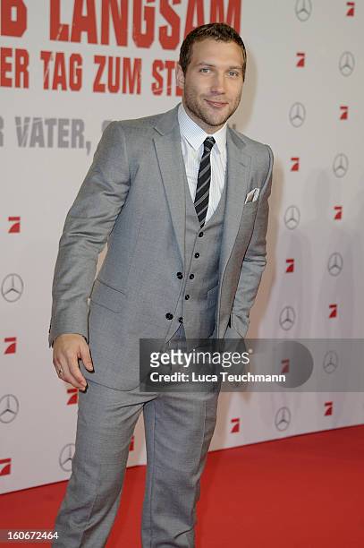 Jai Courtney attends the premiere of 'Die Hard - Ein Guter Tag Zum Sterben' at Sony Center on February 4, 2013 in Berlin, Germany.