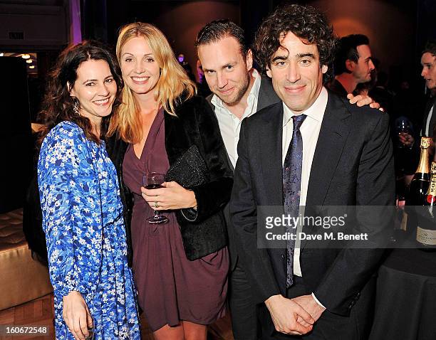 Louise Delamere, Elize du Toit, Rafe Spall and Stephen Mangan attend the London Evening Standard British Film Awards supported by Moet & Chandon and...