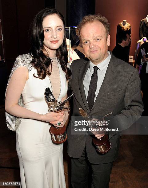 Andrea Riseborough and Toby Jones attend the London Evening Standard British Film Awards supported by Moet & Chandon and Chopard at the London Film...