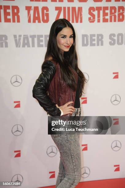 Sila Sahin attends the premiere of 'Die Hard - Ein Guter Tag Zum Sterben' at Sony Center on February 4, 2013 in Berlin, Germany.