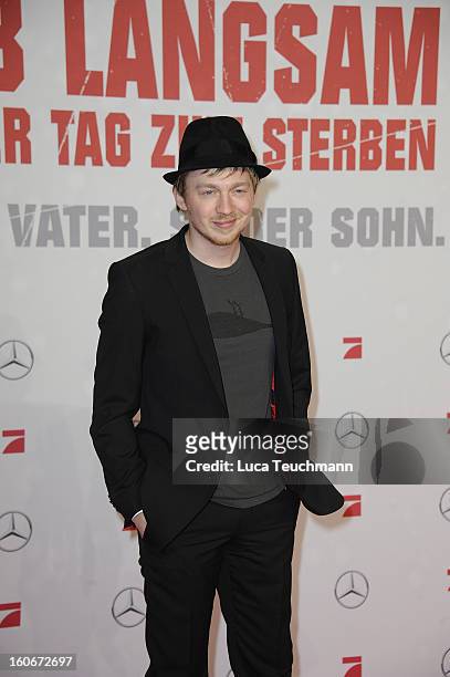 Tino Mewes attends the premiere of 'Die Hard - Ein Guter Tag Zum Sterben' at Sony Center on February 4, 2013 in Berlin, Germany.