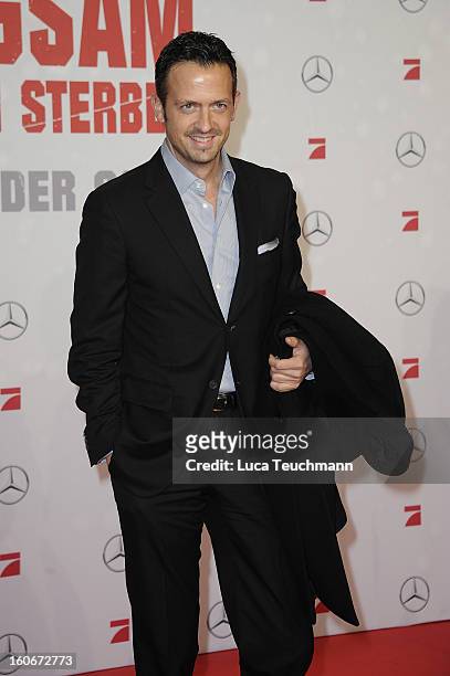 Till Broenner attends the premiere of 'Die Hard - Ein Guter Tag Zum Sterben' at Sony Center on February 4, 2013 in Berlin, Germany.