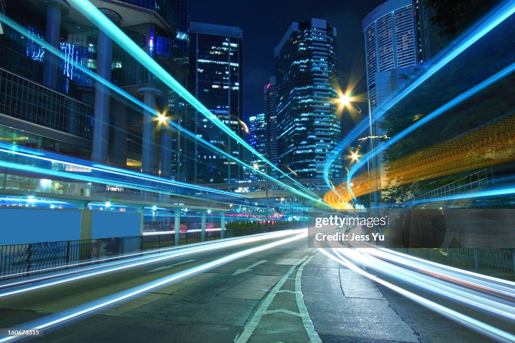 Traffic in downtown of Hong Kong