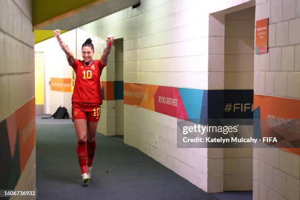 Jennifer Hermoso of Spain celebrates after the FIFA Women's World Cup Australia & New Zealand 2023 Quarter Final match between Spain and Netherlands...