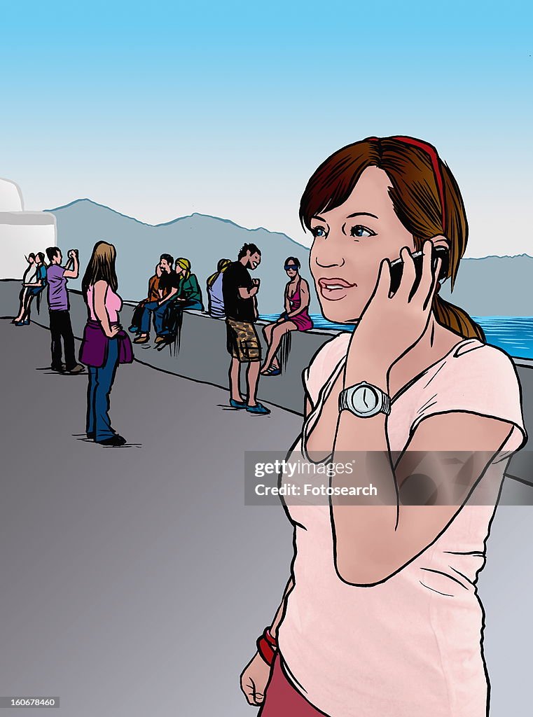Young woman hanging out on cell phone