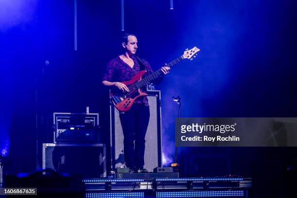 Bassist George Gekas of The Revivalist performs during the 2023 BRIC Celebrate Brooklyn at Lena Horne Bandshell at Prospect Park on August 10, 2023...
