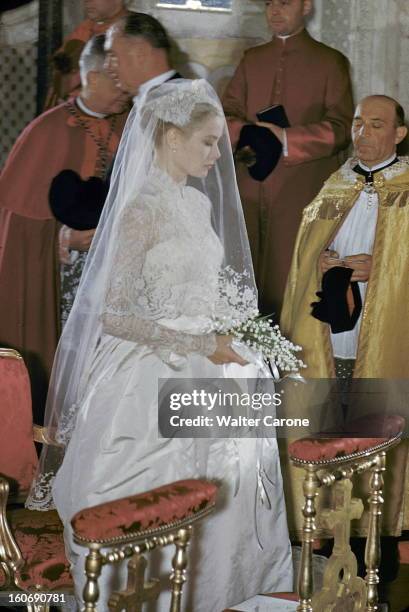 The Princess Grace And The Prince Rainier Iii Of Monaco: The Religious Marriage, Civil And Evening. Cérémonie du mariage en la cathédrale...