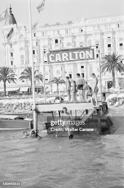 Carmen Franco And Her Husband The Marquis De Villaverde In Cannes And Paris. Cannes et Paris- 3 septembre 1955- Vacances et visite de Carmen FRANCO...