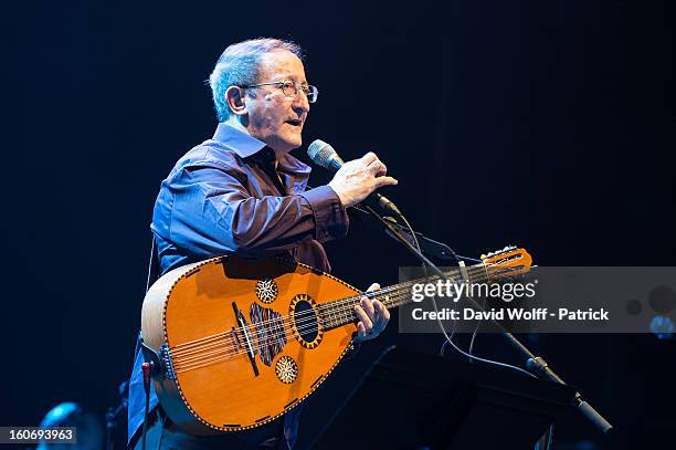 Idir performs at L'Olympia on February 4, 2013 in Paris, France.