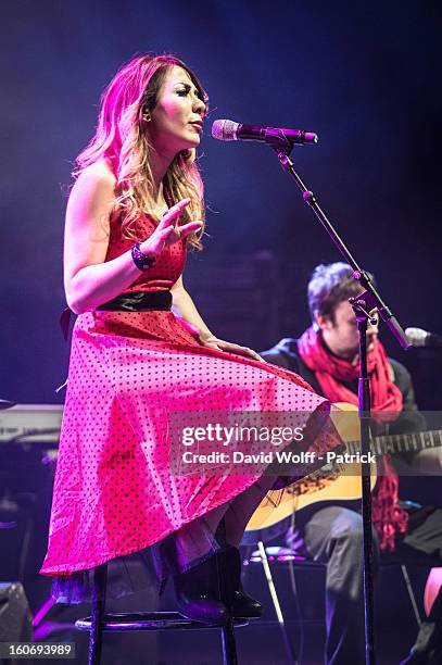 Nabila Dali opens for Idir at L'Olympia on February 4, 2013 in Paris, France.