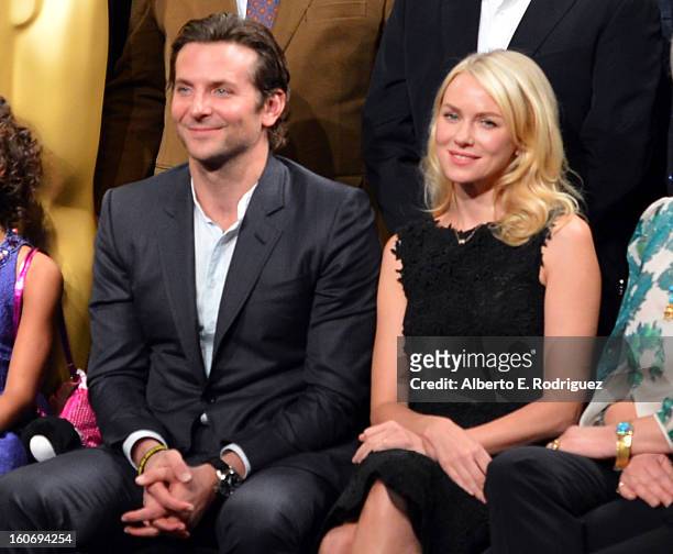 Actors Bradley Cooper and Naomi Watts attend the 85th Academy Awards Nominations Luncheon at The Beverly Hilton Hotel on February 4, 2013 in Beverly...