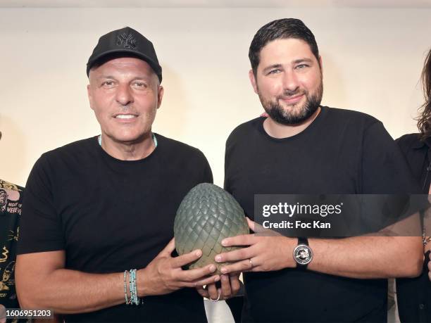 Jean Roch Pedri from the VIP Room Saint Tropez and Kross Studio Owner Marco Tedeschi attend House of The Dragon" Kross X Studio Cocktail Party At...
