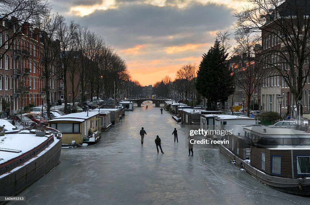Amsterdam Canal Ice Skating