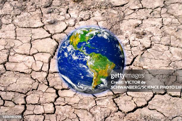 climate change, conceptual composite image - water crisis stock pictures, royalty-free photos & images