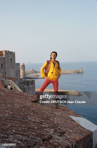 Close-up Of Jean-claude Drouot. France- août 1970- Collioure: à l'occasion de la rediffusion du feuilleton très populaire 'Thierry la Fronde',...