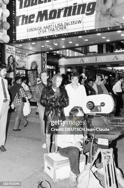 Shooting Of The Film 'predators' By Tony Scott. Etats-Unis, New-York, juin 1982, A l'occasion du tournage du film 'Les Prédateurs' réalisé par Tony...
