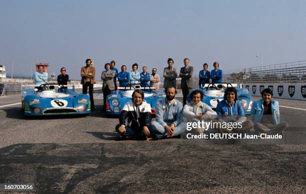 The Matra-simca On Circuit Paul Ricard. France- Signes et Le Castellet- 1973- La Matra Simca sur le circuit Paul RICARD. Les quatre vedettes qui...