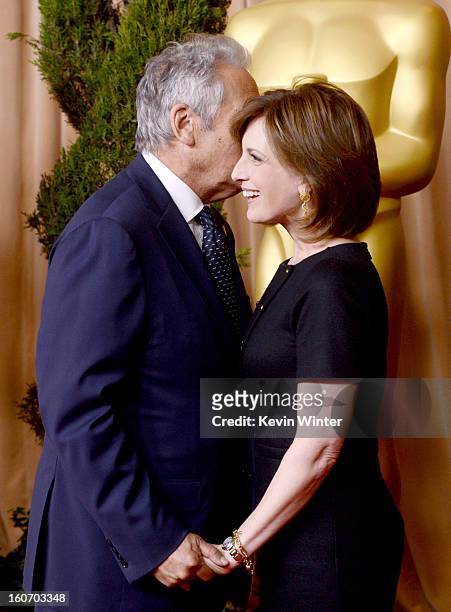 President Hawk Koch and Disney Media Networks Co-Chair Anne Sweeney attend the 85th Academy Awards Nominations Luncheon at The Beverly Hilton Hotel...