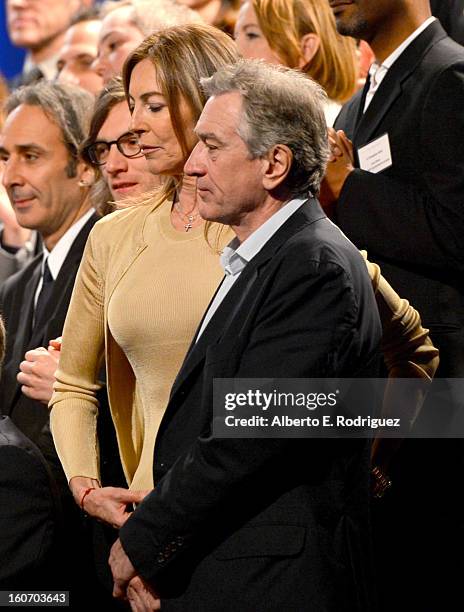 Director Kathryn Bigelow and actor Robert De Niro attend the 85th Academy Awards Nominations Luncheon at The Beverly Hilton Hotel on February 4, 2013...