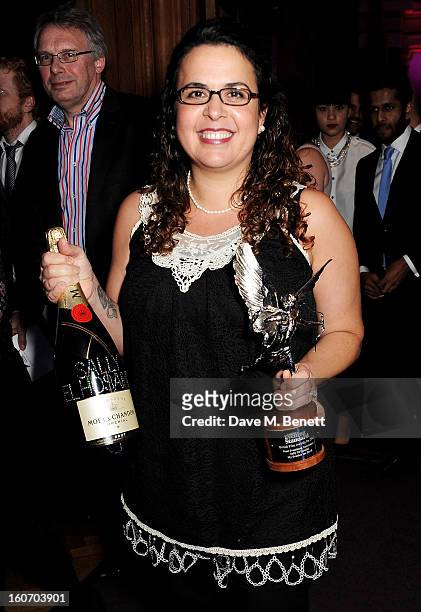 Sally El Hosaini, winner of Most Promising Newcomer, attends the London Evening Standard British Film Awards supported by Moet & Chandon and Chopard...