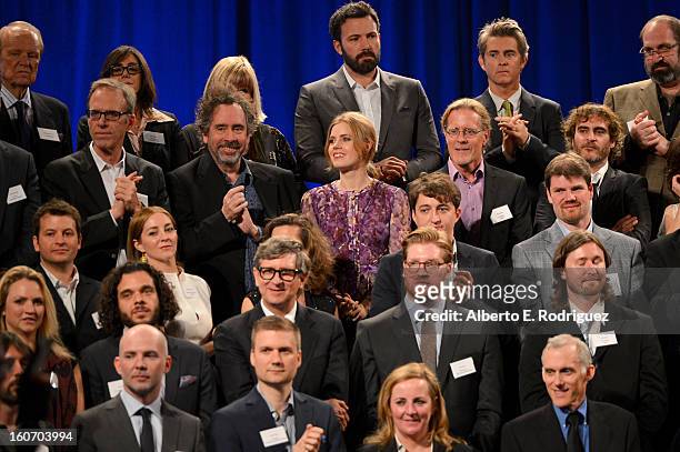 Director/actor Ben Affleck, Director Tim Burton, actress Amy Adams, sound editor Per Hallberg, actor Joaquin Phoenix, Director Benh Zeitlin and other...
