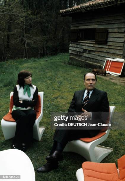 Rendezvous With Francois Mitterrand With Family In Latche. A Latche, en avril 1974, à l'occasion de la campagne pour les élections présidentielles,...