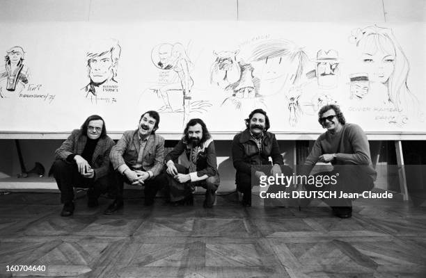 Internatonal Festival Of Comic Strip Angouleme. Angoulême - 28 Janvier 1974 - Lors du festival de la bande dessinée, la nouvelle vague des...