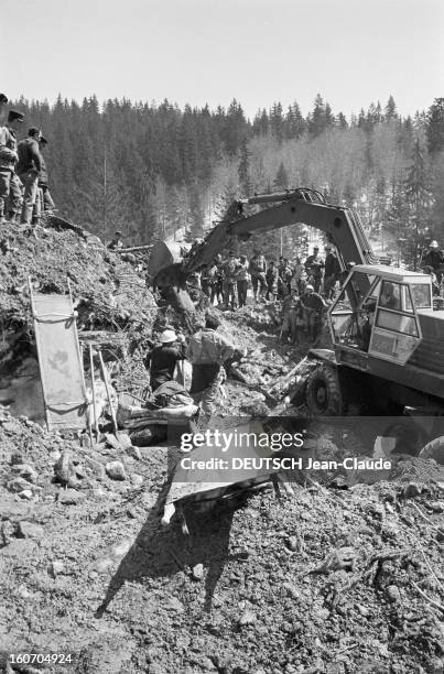 The Tragedy In Plateau D'assy. Haute-Savoie, Plateau d'Assy- 17 Avril 1970- Lors du Glissement de terrain faisant 72 victimes dont 56 enfants au...