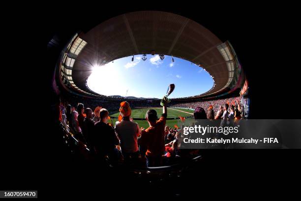 General view during the FIFA Women's World Cup Australia & New Zealand 2023 Quarter Final match between Spain and Netherlands at Wellington Regional...