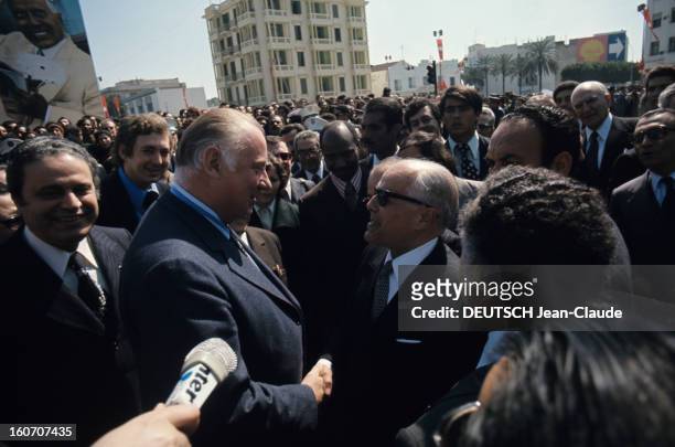 Official Visit Of Michel Poniatowski In Tunisia. En mars 1976, à l'occasion du vingtième anniversaire de l'indépendance de la Tunisie, parmi la...