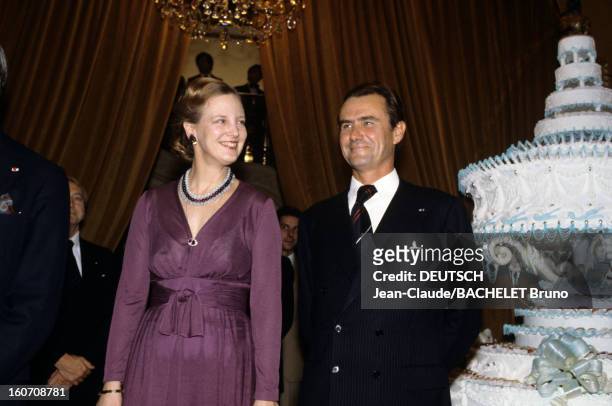 Official Visit Of Margrethe And Henrik Of Denmark In France. En France, en octobre 1978, lors d'une visite officielle, la Reine Margrethe II DE...