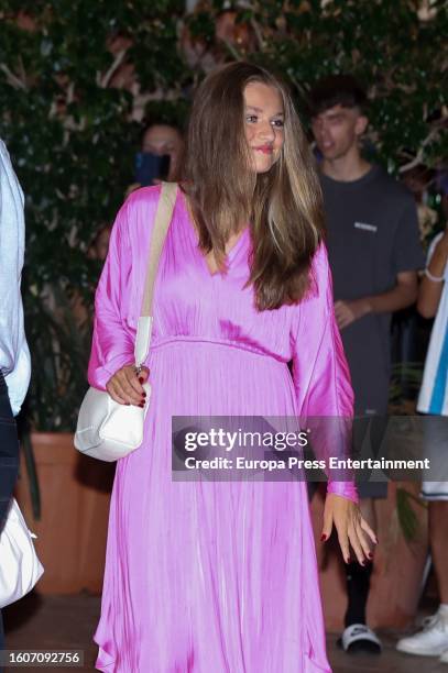 Princess Leonor leaves the cinema after watching the Barbie movie on August 10, 2023 in Mallorca, Spain.