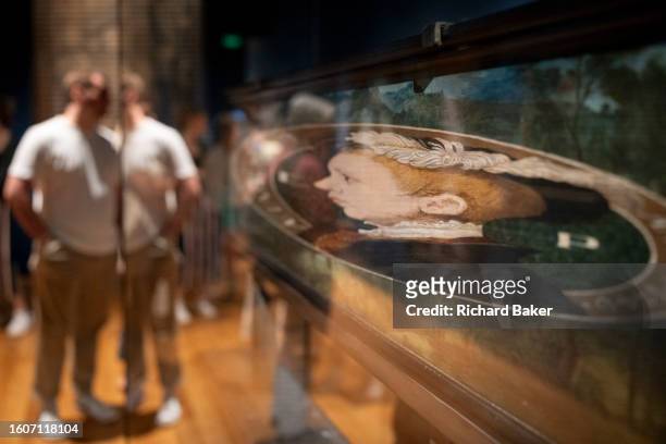 Visitor to the newly-renovated National Portrait Gallery views the portrait of King Edward VI, attributed to William Scrots on 13th August 2023, in...