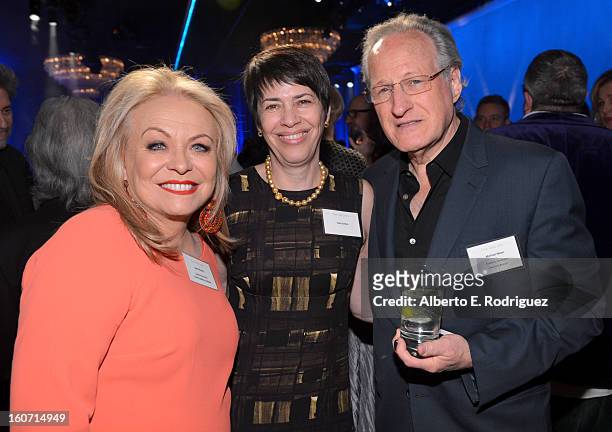 Actress Jacki Weaver, Hildy Gottlieb and Director Michael Mann attend the 85th Academy Awards Nominations Luncheon at The Beverly Hilton Hotel on...