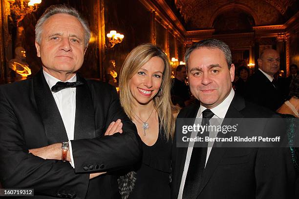 Philippe Villin, Emmanuelle Bertrand and husband Xavier Bertrand attend the gala dinner of Professor David Khayat's association 'AVEC', at Chateau de...