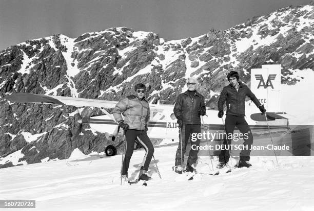 Rendezvous With Henry Ziegler, The Father Of The Concorde On Holiday In Courchevel. Courchevel- 5 janvier 1976- Lors de vacances, Henri ZIEGLER,...