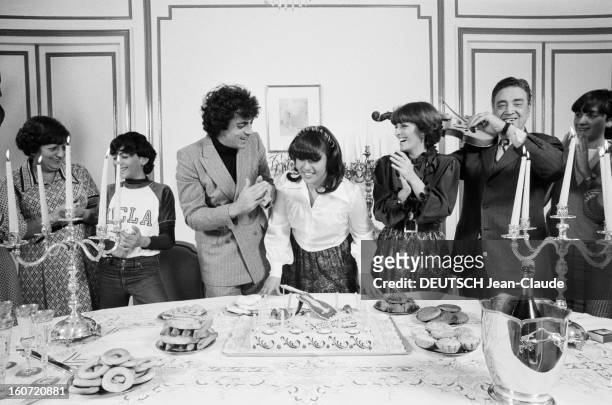 Enrico Macias Celebrates With Family The 17th Bithday Of His Daughter Jocya. Le 28 fevrier 1980, le chanteur Enrico MACIAS, fête l'anniversaire de sa...