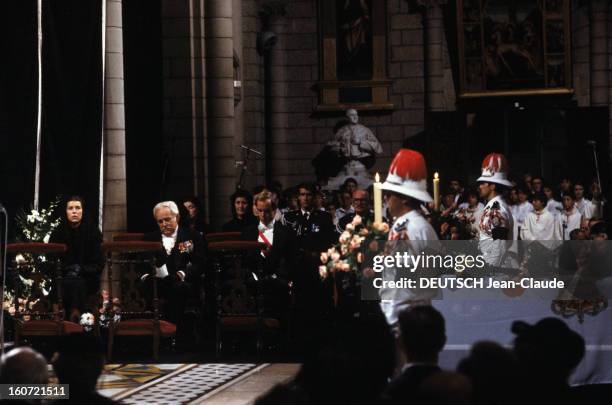 The Funeral Of The Princess Grace Of Monaco. A Monaco, à la Cathédrale Saint-Nicolas, le 18 septembre 1982, lors de la cérémonie des obsèques de la...