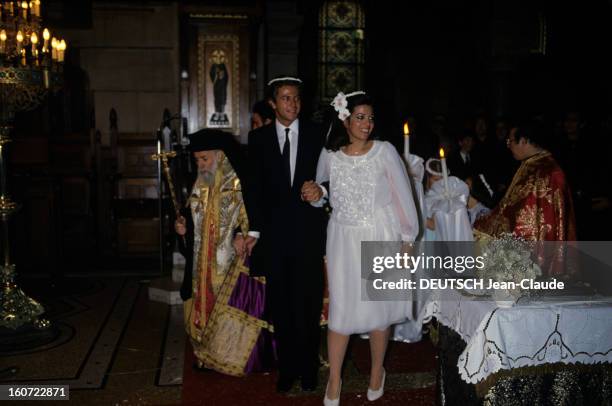 Wedding Of Christina Onassis And Thierry Roussel In Paris. Paris- 17 mars 1984- Célébration du mariage de Christina ONASSIS et Thierry ROUSSEL à la...